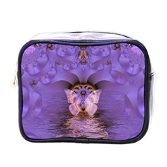 Artsy Purple Awareness Butterfly Mini Travel Toiletry Bag (one Side) by FunWithFibro