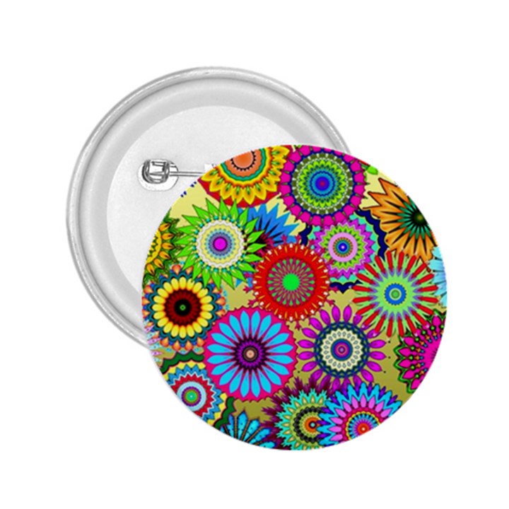 Psychedelic Flowers 2.25  Button