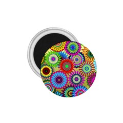 Psychedelic Flowers 1 75  Button Magnet by StuffOrSomething