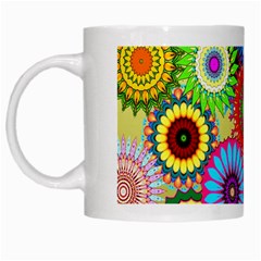 Psychedelic Flowers White Coffee Mug by StuffOrSomething