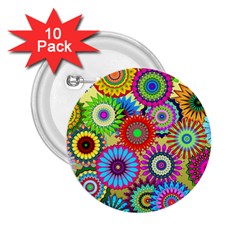 Psychedelic Flowers 2 25  Button (10 Pack) by StuffOrSomething