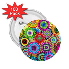 Psychedelic Flowers 2 25  Button (100 Pack) by StuffOrSomething