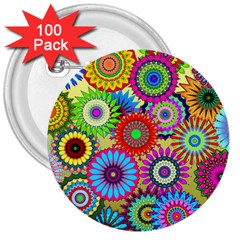 Psychedelic Flowers 3  Button (100 Pack) by StuffOrSomething