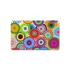 Psychedelic Flowers Magnet (name Card) by StuffOrSomething