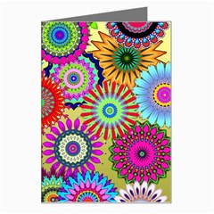 Psychedelic Flowers Greeting Card by StuffOrSomething