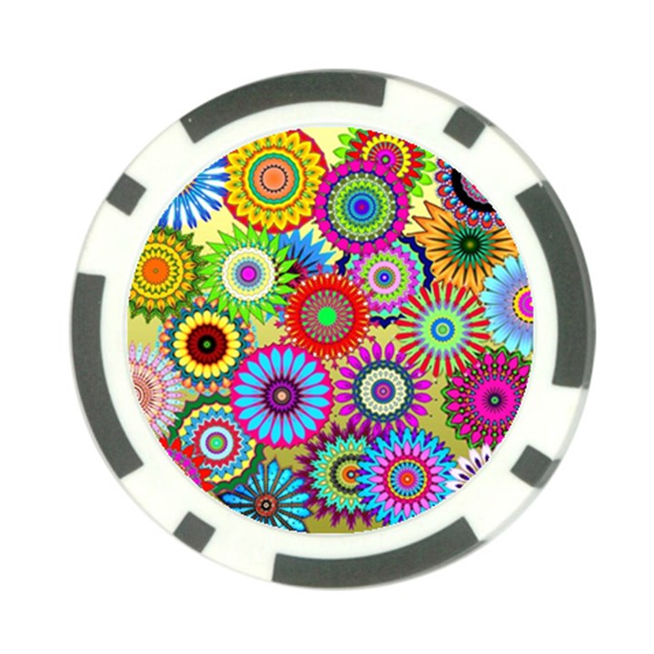 Psychedelic Flowers Poker Chip