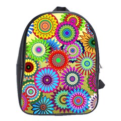 Psychedelic Flowers School Bag (large) by StuffOrSomething