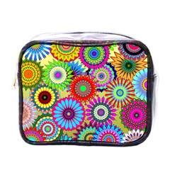 Psychedelic Flowers Mini Travel Toiletry Bag (one Side) by StuffOrSomething