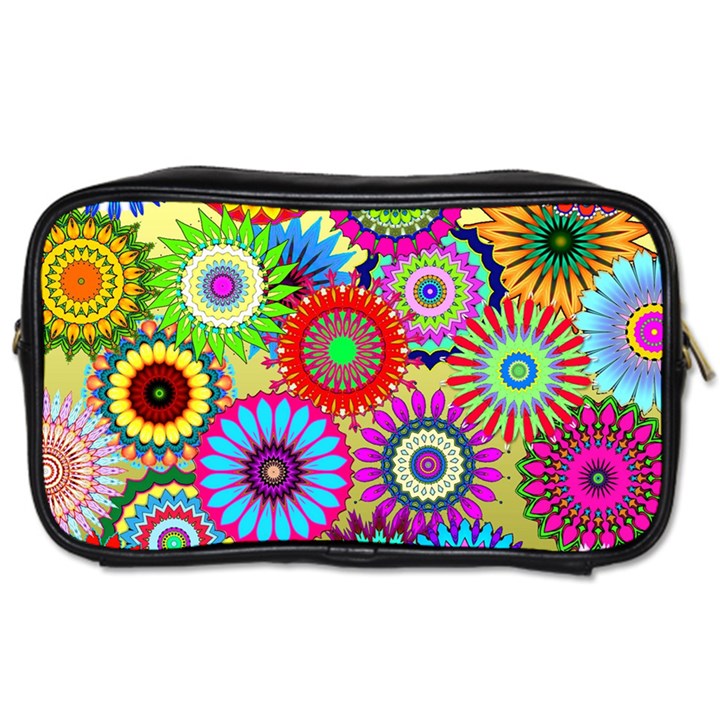 Psychedelic Flowers Travel Toiletry Bag (One Side)