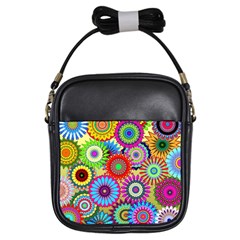 Psychedelic Flowers Girl s Sling Bag by StuffOrSomething