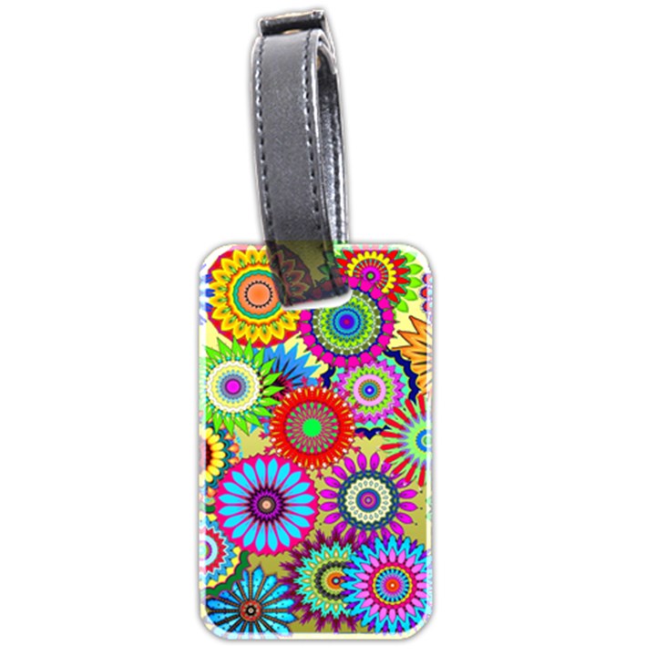 Psychedelic Flowers Luggage Tag (Two Sides)