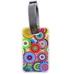 Psychedelic Flowers Luggage Tag (Two Sides) Back