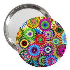 Psychedelic Flowers 3  Handbag Mirror by StuffOrSomething