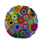 Psychedelic Flowers 15  Premium Round Cushion  Front