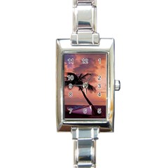 Sunset At The Beach Rectangular Italian Charm Watch by StuffOrSomething