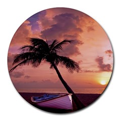 Sunset At The Beach 8  Mouse Pad (round) by StuffOrSomething