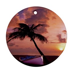 Sunset At The Beach Round Ornament by StuffOrSomething