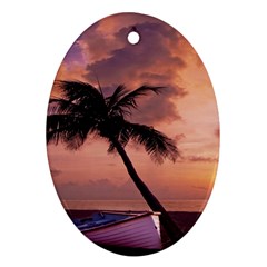 Sunset At The Beach Oval Ornament (two Sides) by StuffOrSomething