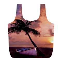 Sunset At The Beach Reusable Bag (l)