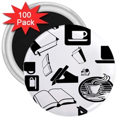 Books And Coffee 3  Button Magnet (100 Pack) by StuffOrSomething