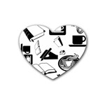 Books And Coffee Drink Coasters 4 Pack (Heart)  Front