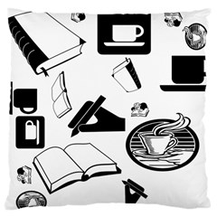 Books And Coffee Large Cushion Case (single Sided)  by StuffOrSomething