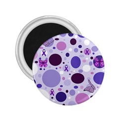 Purple Awareness Dots 2 25  Button Magnet by FunWithFibro