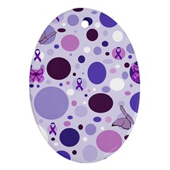 Purple Awareness Dots Oval Ornament by FunWithFibro