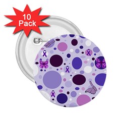 Purple Awareness Dots 2 25  Button (10 Pack) by FunWithFibro