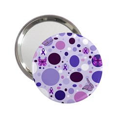 Purple Awareness Dots Handbag Mirror (2 25 )