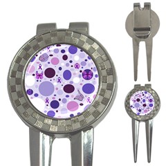 Purple Awareness Dots Golf Pitchfork & Ball Marker by FunWithFibro