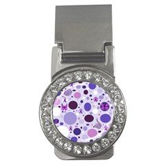 Purple Awareness Dots Money Clip (cz) by FunWithFibro