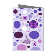 Purple Awareness Dots Mini Greeting Card (8 Pack) by FunWithFibro