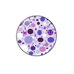 Purple Awareness Dots Golf Ball Marker 4 Pack (for Hat Clip) by FunWithFibro