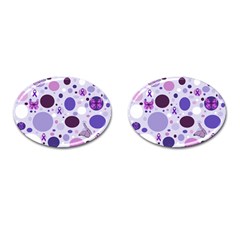 Purple Awareness Dots Cufflinks (oval) by FunWithFibro