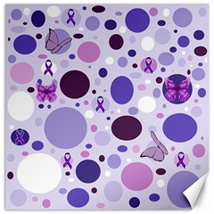 Purple Awareness Dots Canvas 12  X 12  (unframed) by FunWithFibro