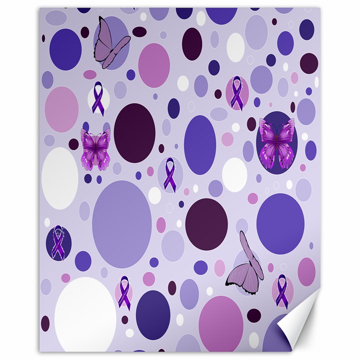 Purple Awareness Dots Canvas 16  x 20  (Unframed)