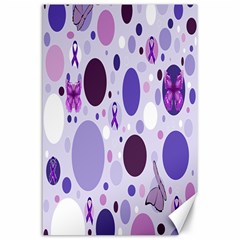 Purple Awareness Dots Canvas 24  X 36  (unframed) by FunWithFibro