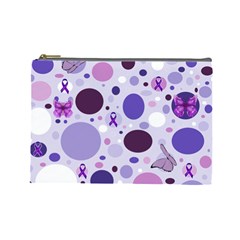 Purple Awareness Dots Cosmetic Bag (large) by FunWithFibro