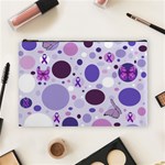 Purple Awareness Dots Cosmetic Bag (Large) Front