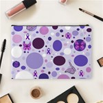 Purple Awareness Dots Cosmetic Bag (Large) Back