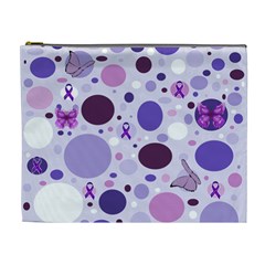 Purple Awareness Dots Cosmetic Bag (xl) by FunWithFibro