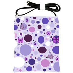 Purple Awareness Dots Shoulder Sling Bag by FunWithFibro