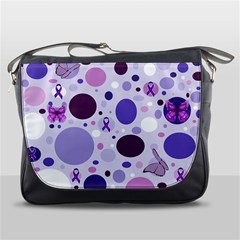 Purple Awareness Dots Messenger Bag by FunWithFibro