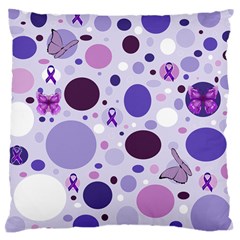 Purple Awareness Dots Large Cushion Case (single Sided)  by FunWithFibro