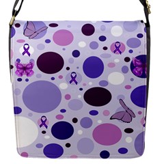 Purple Awareness Dots Flap Closure Messenger Bag (small) by FunWithFibro