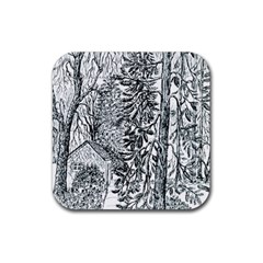  castle Yard In Winter  By Ave Hurley Of Artrevu   Rubber Coaster (square) by ArtRave2