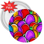 Colored Easter Eggs 3  Button (10 pack) Front