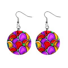 Colored Easter Eggs Mini Button Earrings