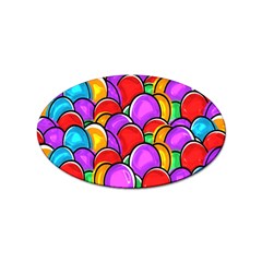 Colored Easter Eggs Sticker (oval)